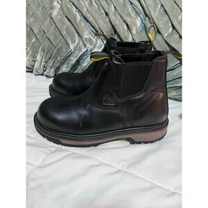 ACE WORK FIREBRAND CHELSEA BLACK SLIP OIL RESISTANT ANKLE SLIP ON BOOTS size 7